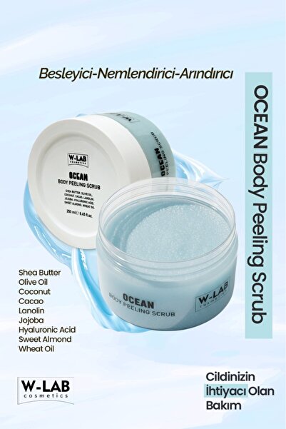 W-Lab Cosmetics Ocean Body Peeling Scrub 250 Ml Besleyici Nemlendirici Arındı...