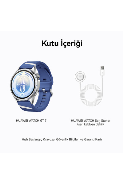 Huawei Watch GT 7 46 mm Akıllı Saat - Mavi, 21 Güne Varan Pil Ömrü, NFC Ödeme, iOS ve Android Uyumlu