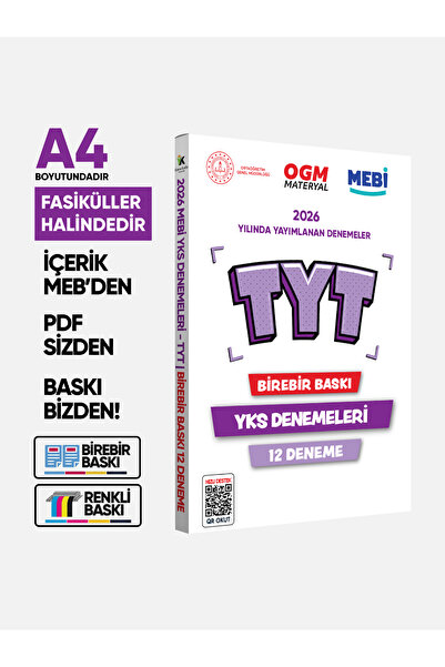 Karakutu Yayınları 2026 YKS-TYT MEBİ OGM Güncel Seri Online Deneme 12li SET B...