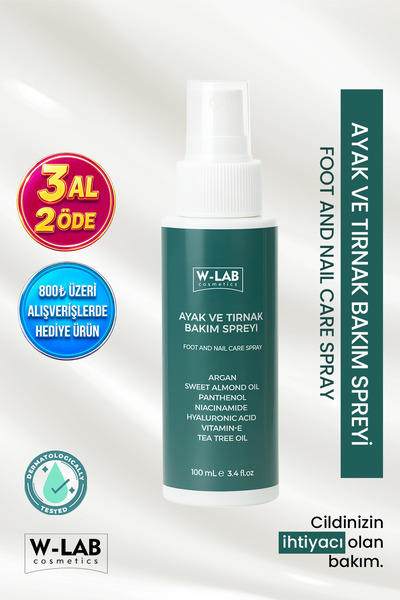 W-Lab Cosmetics Ayak, Tırnak Mantarı, Kaşıntı Ve Koku Önleyici Bakım Spreyi 1...