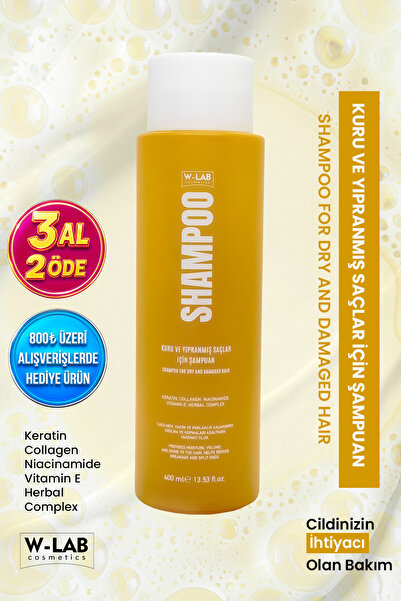W-Lab Cosmetics Kuru Ve Yıpranmış Saçlar İçin Şampuan 400 Ml
