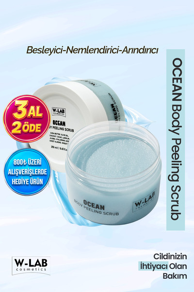 W-Lab Cosmetics Ocean Body Peeling Scrub 250 Ml Besleyici Nemlendirici Arındı...