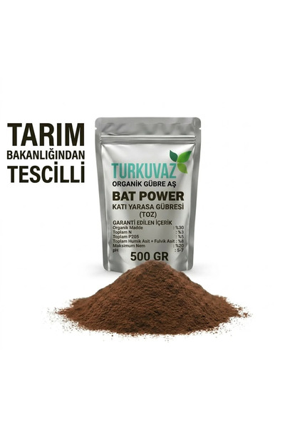 Turkuvaz 500 Gr Bat Power Organik Toz Yarasa Gübresi (Katkısız-Yüksek Fosfor)