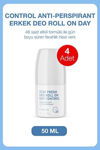 Farmasi 4 Adet Anti-Perspirant Erkek Deo Roll On Day Control 50 ml