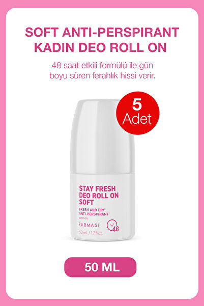 Farmasi 5 adet Anti-Perspirant Kadın Deo Roll On Soft 50 ml