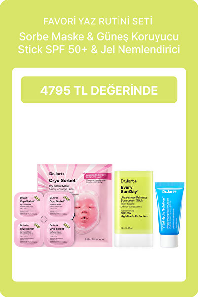Dr.Jart+ Favori Yaz Rutini Seti | Cryo Sorbe Maske + Güneş Koruyucu Stick SPF...