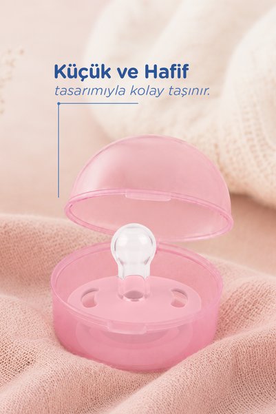 Wee Baby Taşınabilir Hijyenik Bebek Emzik Saklama Kutusu Pembe