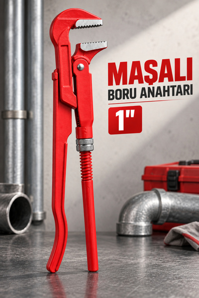 Badem10 Profesyonel 1 inç (31 cm) Chrome Vanadium Sağlam Kavrama Maşalı Boru Anahtarı