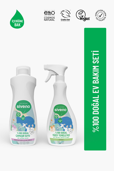 Siveno %100 Doğal Çamaşır Suyu 700 ml ve Yüzey Temizleyici 500 ml