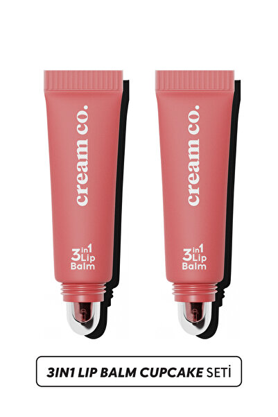 Cream Co. İkili 3in1 Lip Balm Cupcake Seti | Nemlendirici Parlatıcı Dudak Bak...