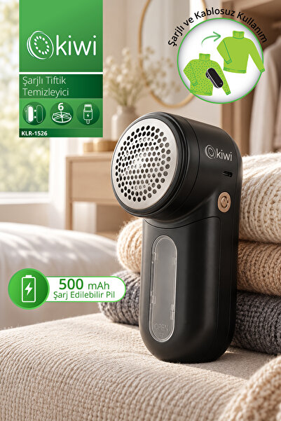 Kiwi KLR-1526 Şarjlı Tiftik Temizleyici | 6 Bıçaklı Sistem | 500 mAh | USB Ty...
