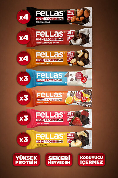 Fellas Yüksek Protein Bar Süper Karma Kutu - 24 Adet