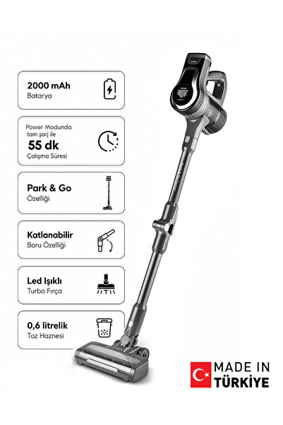 Karaca Power Up Pro Dik Süpürge Black Chrome 350 W