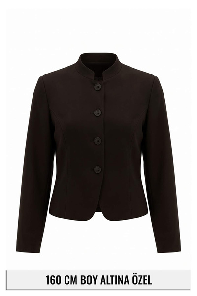 Trendyol Collection Petite Dark Brown Fitted Blazer Jacket Twoaw27Bc00047