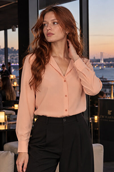 armonika Women's Powder Long Sleeve Plain Shirt ARM-18Y001176