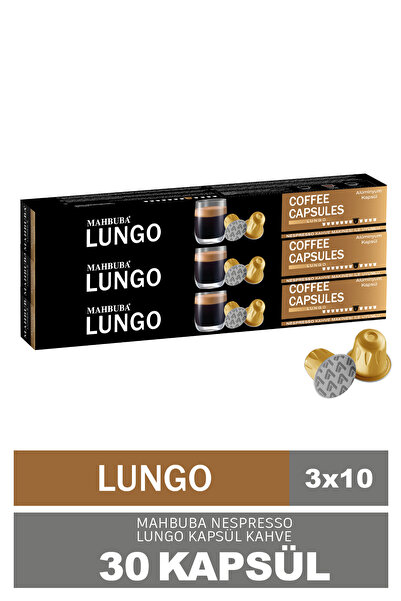 Mahbuba %100 Arabica 3x Lungo Kapsül Kahve 30'lu (Nespresso Uyumlu Alüminyum)