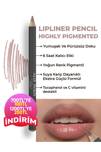 Alix Avien Uzun Süre Kalıcı Dağılma Yapmayan Nemlendirici Dudak Kalemi - Lipl...