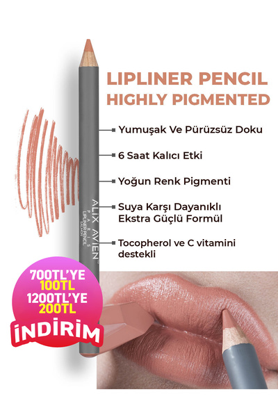 Alix Avien Uzun Süre Kalıcı Dağılma Yapmayan Nemlendirici Dudak Kalemi - Lipl...