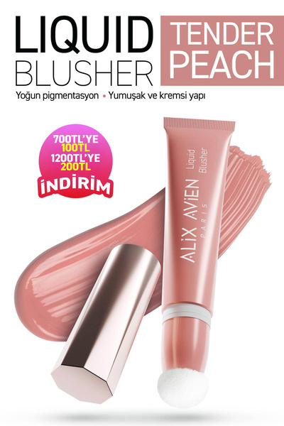 Alix Avien Yoğun Pigmentli E Vitaminli Mat Bitişli Kremsi Likit Allık - Liqui...