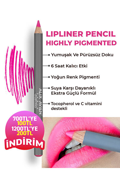 Alix Avien Uzun Süre Kalıcı Dağılma Yapmayan Nemlendirici Dudak Kalemi - Lipl...
