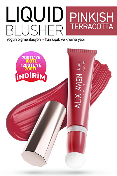 Alix Avien Yoğun Pigmentli E Vitaminli Mat Bitişli Kremsi Likit Allık - Liqui...
