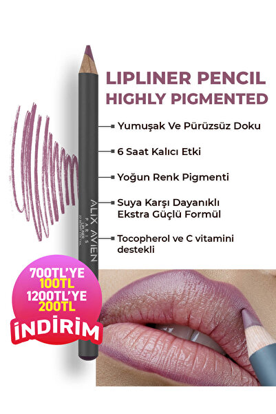 Alix Avien Uzun Süre Kalıcı Dağılma Yapmayan Nemlendirici Dudak Kalemi - Lipl...