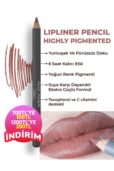 Alix Avien Uzun Süre Kalıcı Dağılma Yapmayan Nemlendirici Dudak Kalemi - Lipl...