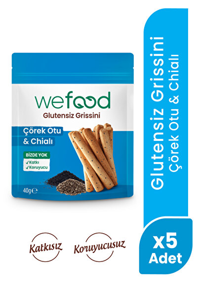 Wefood Glutensiz Grissini Çörekotu & Chia 40 g 5'li