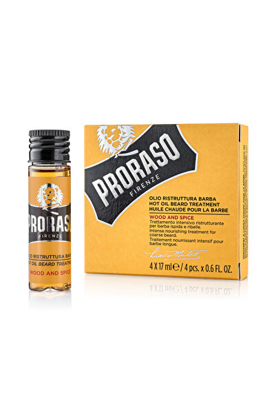 Proraso |   زيت العناية باللحية للاستخدام الساخن - وود آند سبايس 17 مل × 4