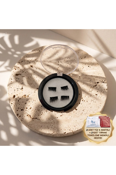 lion cosmetics 4 Parça Takma Mıknatıslı Manyetik Kirpik Kokusuz Takma Aparatı...