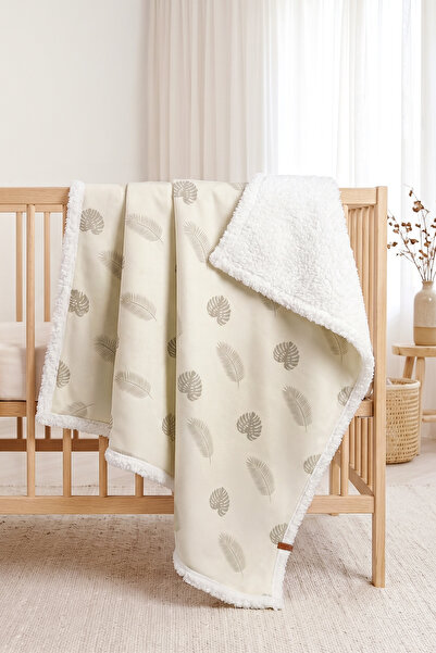 HAMUR Fluffy Bebek Battaniyesi 80x100 Cm Melis Kundak Puset Çift Taraflı Koyu...