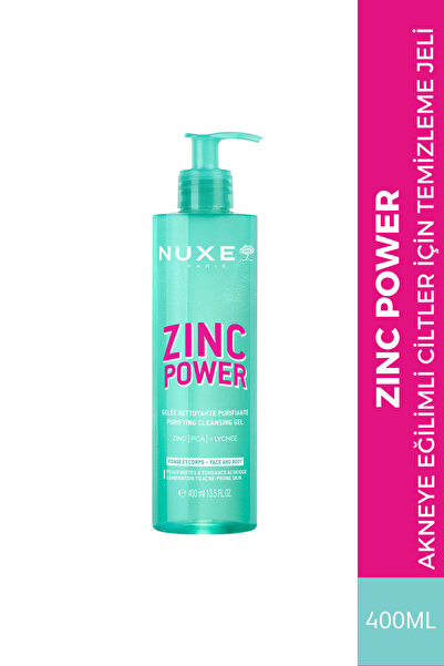 Nuxe Zinc Power Yağlı ve Akneye Eğilimli Ciltler İçin Arındırıcı Temizleme Je...