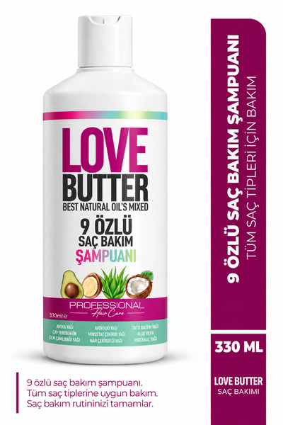 LOVE BUTTER 9 Özlü Saç Dökülmesine Karşı Hızlı Saç Uzatan Dökülen Geç Uzayan ...
