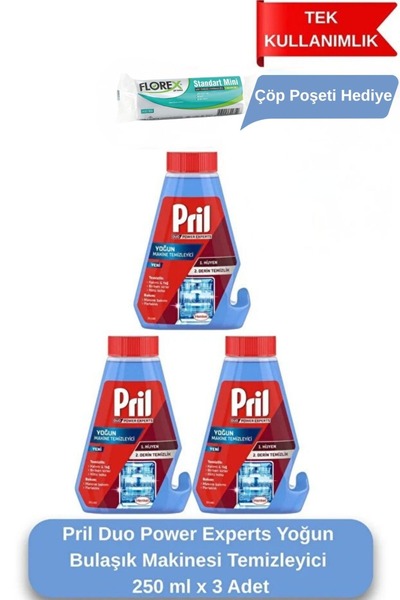 Pril Prill Duo Power Experts Yoğun Bulaşık Makinesi Temizleyici 250 ml x 3 Adet