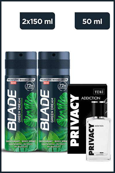 Privacy Man Addiction Edt Erkek Parfüm 50 Ml + Blade Green Dream Erkek Deodor...