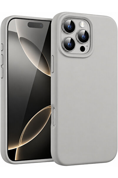 Fibaks iPhone 15 Pro Kılıf Kadife Lansman Soft Yumuşak Liquid Silikon Kamera ...