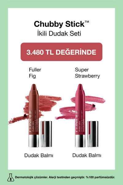 Clinique Chubby Dudak Kombo Seti - Fuller Fig & Super Strawberry | Mango, She...
