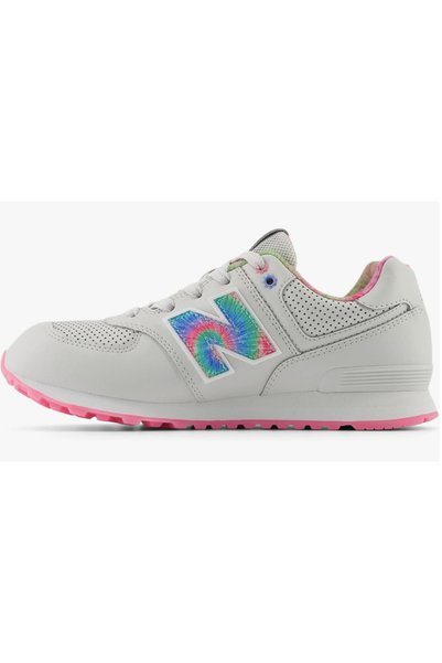 New Balance حذاء للأنشطة الخارجية بناتي دانتيل خارجي GC574KL، رمادي فاتح