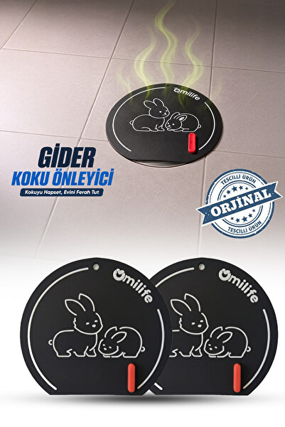 omilife Siyah Silikon Gider Kapağı Koku Önleyici Lavabo Tıpası Banyo Mutfak B...