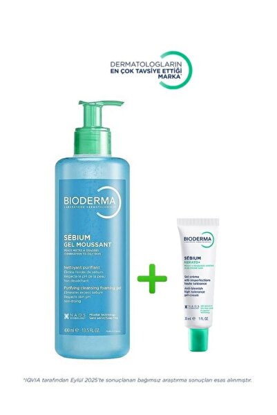 Bioderma Sebium Kerato Karşıtı Bakım Kremi 30ml & Yüz Vücut Temizleme Jeli 400ml
