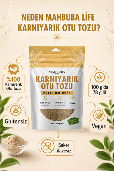 Mahbuba Karnıyarık Otu (Psyllium) Tozu 200gr