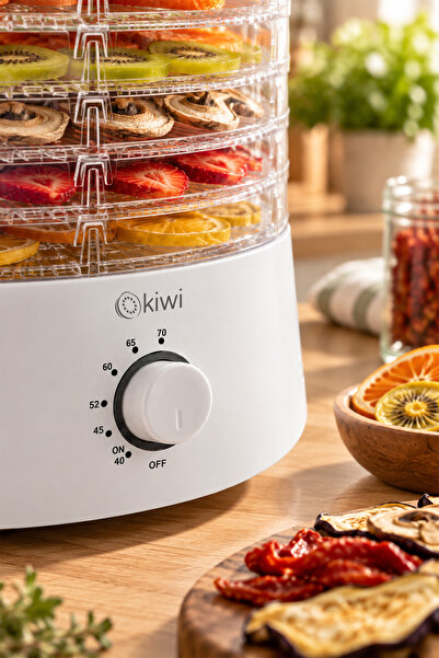 Kiwi KFD-5151 Gıda Kurutucu | 5 Tepsili | 40–70 °C Ayarlı | Meyve ve Sebze Kurutma