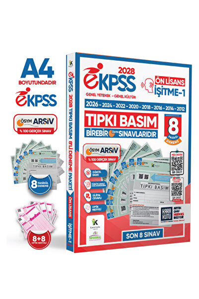 İnformal Yayınları 2028 EKPSS Ön Lisans İşitme-1 ÖSYM Çıkmış Soru Tıpkı Basım...