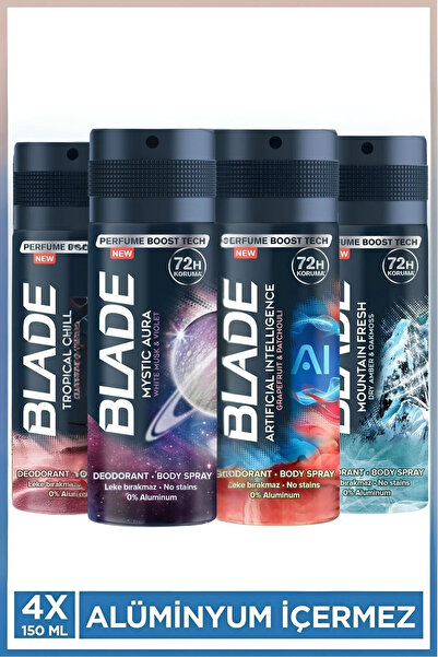 Blade Erkek Deodorant ( Mysaur,Intelligence, Tropical Chill, Mountain Fresh) ...