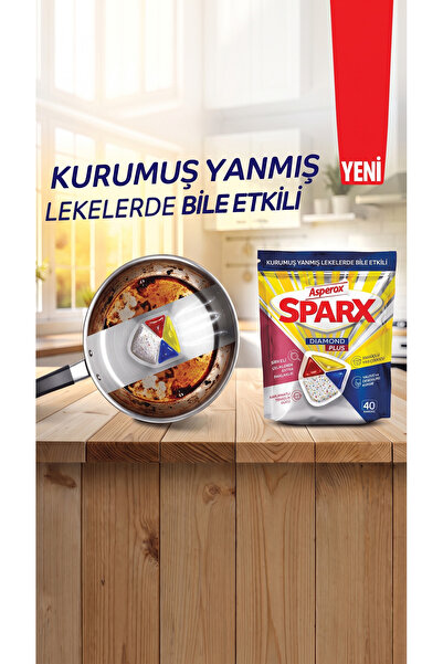 ASPEROX Sparx Diamond Plus Bulaşık Makinesi Tableti 40’lı- 2 paket