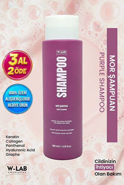 W-Lab Cosmetics Purple Shampoo 400 ml for Blonde, Platinum, Gray and Light Co...