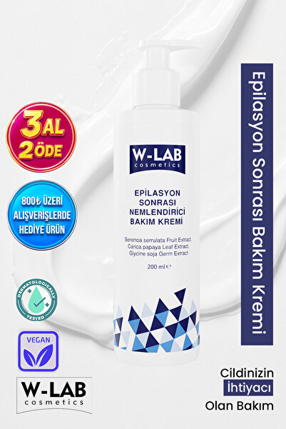 W-Lab Cosmetics Epilasyon Sonrası Nemlendirici Bakım Kremi 200 ml - Tüy Azalt...