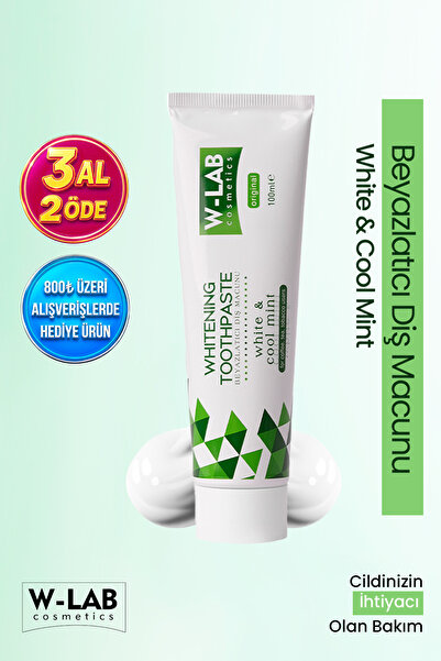 W-Lab Cosmetics Beyazlatıcı Diş Macunu 100 ML Çay,Kahve ve Sigara Lekesi Karş...