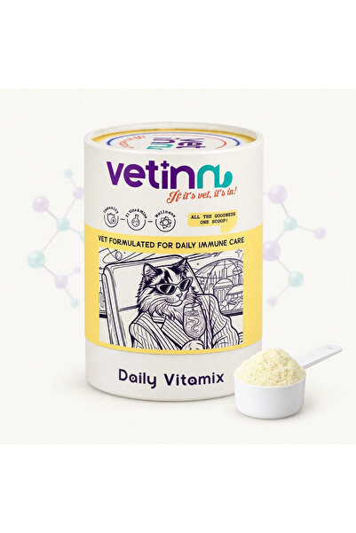 Vetinn Daily Vitamix - Kedi Multi Vitamin Takviyesi, Bağışıklık Desteği, 21 V...