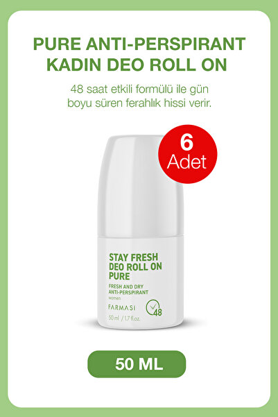 Farmasi 6 adet Anti-Perspirant Deo Roll On Kadın Pure 50 ml